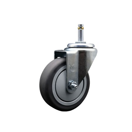 Service Caster 4'' Thermoplastic Rubber Wheel Swivel 7/16'' Grip Ring Stem Caster SCC-GR20S414-TPRB-716138